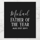 Pater of the YEAR VATER Husband Man CUSTOPM TEXT Weinetikett (Einzelnes Label)