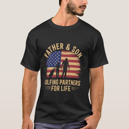 Pater Son Golfing Partners Funny Father's Day Mat T-Shirt (Vorderseite)