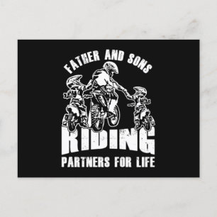 Pater Sons Riding Partners Biker Vater Motorrad Postkarte