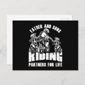 Pater Sons Riding Partners Biker Vater Motorrad Postkarte (Vorne/Hinten)