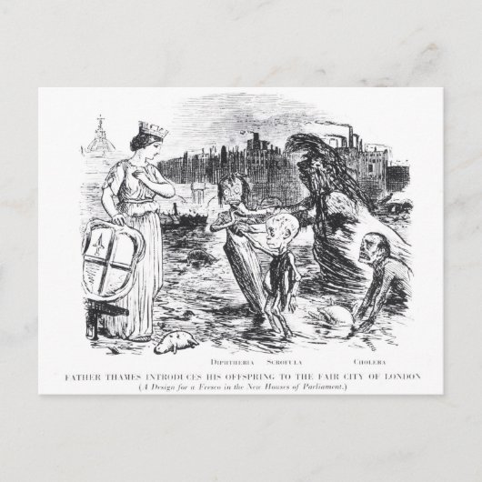 Pater Thames stellt seine Nachkommen vor Postkarte (Vorderseite)