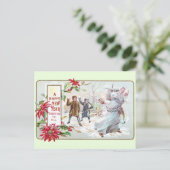 Pater Time Pellet mit Snowballs Postkarte (Stehend Vorderseite)