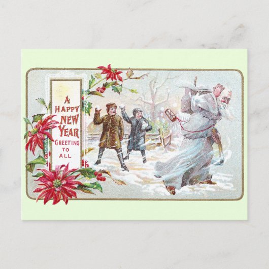 Pater Time Pellet mit Snowballs Postkarte (Vorderseite)