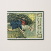 Pater Time wünscht Ihnen ein glückliches neues Jah Puzzle (Horizontal)