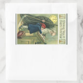 Pater Time wünscht Ihnen ein glückliches neues Jah Rechteckiger Aufkleber (Tasche)