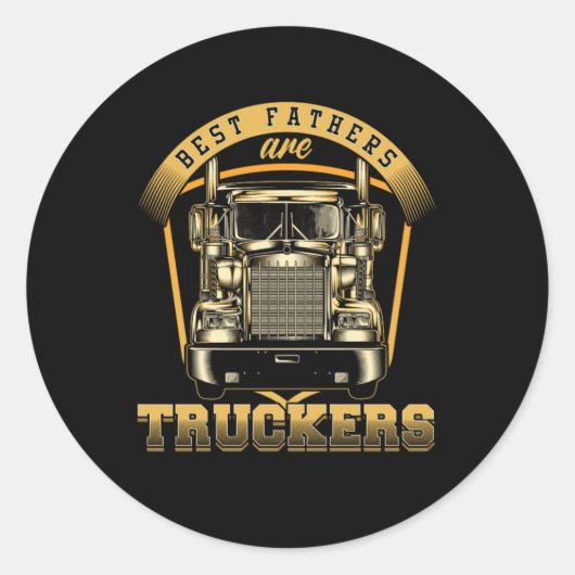 Pater Trucker Papa Vater Vathers Day Husband Runder Aufkleber (Vorderseite)