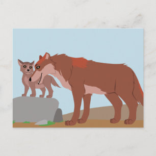 Pater Wolf und Pup Postkarte