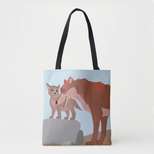 Pater Wolf und Pup Tasche (Vorderseite)