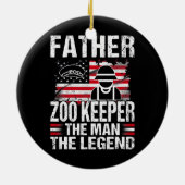 Pater Zoeper bewahrt den Mann der Legende Retro US Keramik Ornament (Hinten)