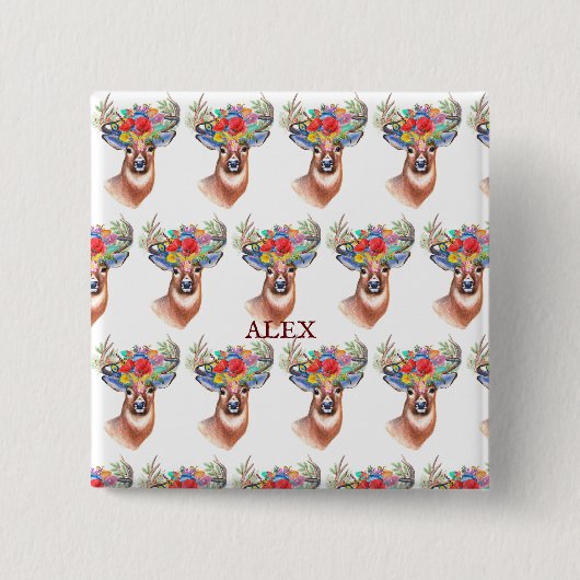 Paterna Blume Rentier Weihnachtsmagie Button (Vorderseite)