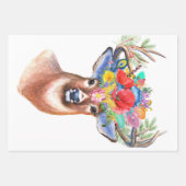 Paterna Blume Rentier Weihnachtsmagie Geschenkpapier Set (Vorderseite)