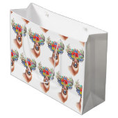 Paterna Blume Rentier Weihnachtsmagie Große Geschenktüte (Vorderseite Schrägansicht)