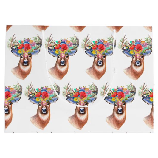 Paterna Blume Rentier Weihnachtsmagie Große Geschenktüte (Rückseite)