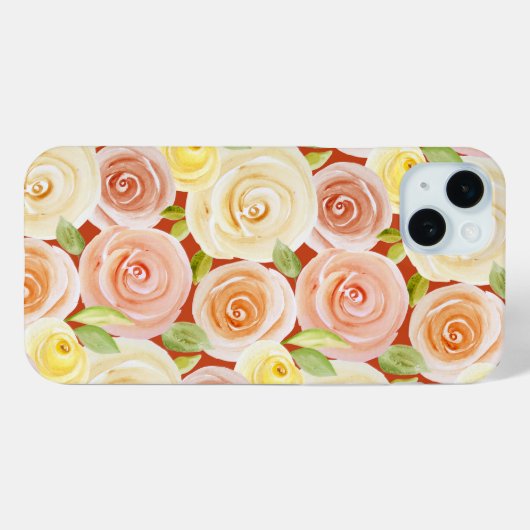 Paternierte Rose Case-Mate iPhone Hülle (Rückseite (Horizontal))