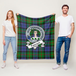 Paterson Ancient Clan Abzeichen Tartan Kariert Fleecedecke