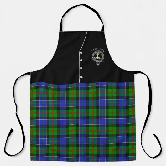 Paterson Clan Abzeichen & Tartan Kilt Schürze (Vorderseite)