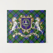 Paterson Clan Abzeichen & Unicorns w/Tartan Wandteppich (Vorderseite (Horizontal))