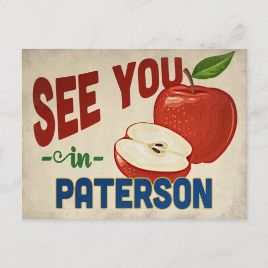 Paterson New Jersey Apple - Vintage Travel Postkarte (Vorderseite)
