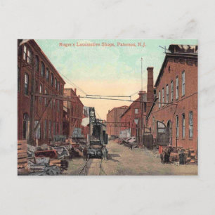 Paterson, New Jersey, Lokschuppen Vintage Postkarte