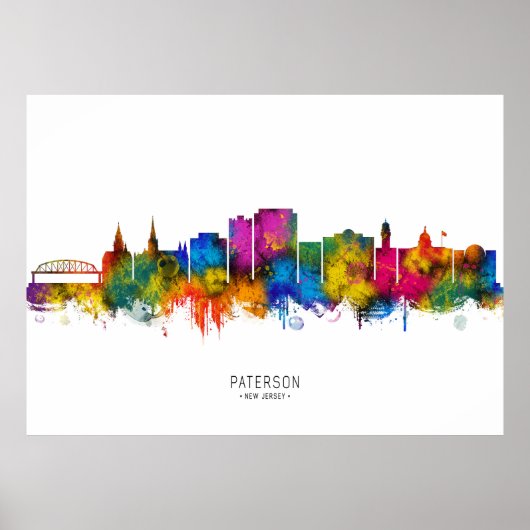 Paterson New Jersey Skyline Poster (Vorne)