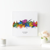 Paterson New Jersey Skyline Quadratische Wanduhr (Zuhause)