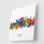 Paterson New Jersey Skyline Quadratische Wanduhr (Winkel)