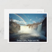 Paterson NJ, Great Falls, Reimagined, Regenbogen Postkarte (Vorne/Hinten)