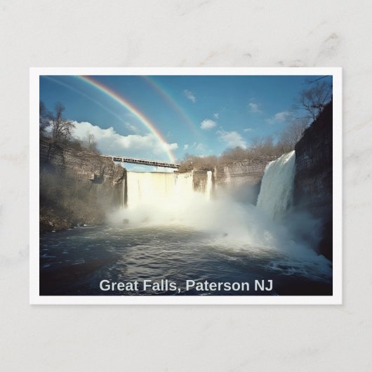 Paterson NJ, Great Falls, Reimagined, Regenbogen Postkarte (Vorderseite)