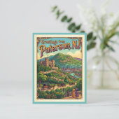 Paterson NJ Lambert Castle Garret Mountain wird zu Postkarte (Stehend Vorderseite)