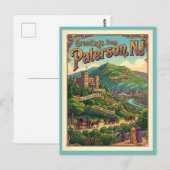 Paterson NJ Lambert Castle Garret Mountain wird zu Postkarte (Vorne/Hinten)