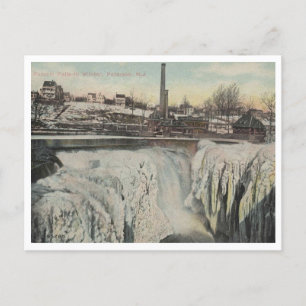 Paterson NJ, Passaic-Fälle im Winter 1910 Vintage Postkarte