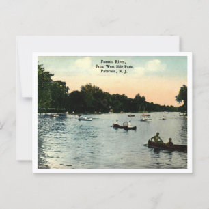 Paterson NJ Passaic River Canoeing 1914 Vintag Postkarte