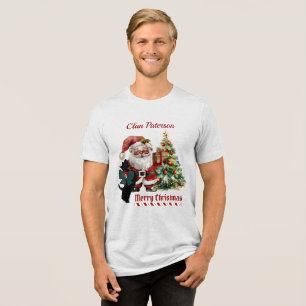 Paterson Scottie Dog Xmas Personalisiert Tri-Blend Shirt