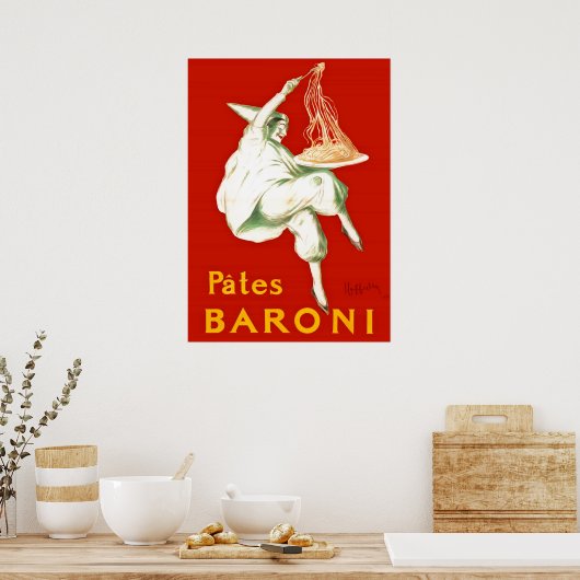 Pates Baroni Cappiello Vintage Werbung Poster (Küche)