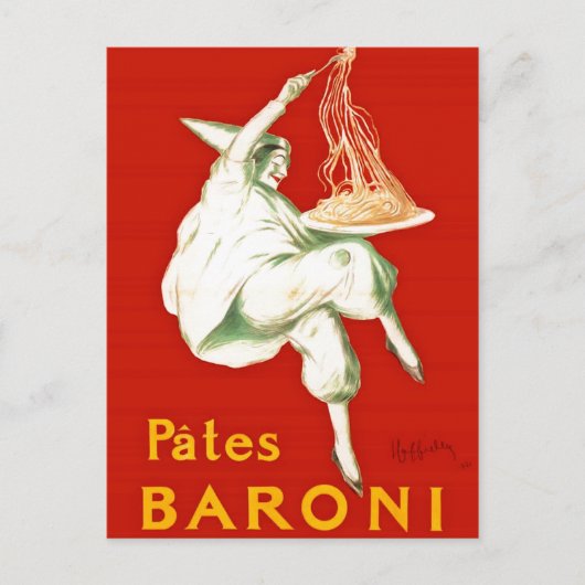 Pates Baroni Cappiello Vintage Werbung Postkarte (Vorderseite)