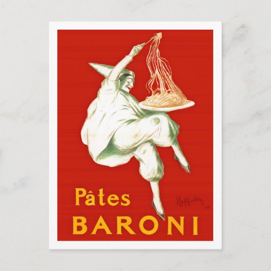 Pates Baroni Cappiello Vintage Werbung Postkarte (Vorderseite)