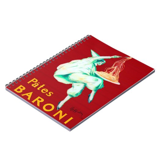 Pates Baroni Spaghetti Vintage Poster Notizblock (Linke Seite)