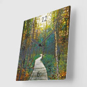 Path in Forest Design 263 Quadratische Wanduhr (Winkel)