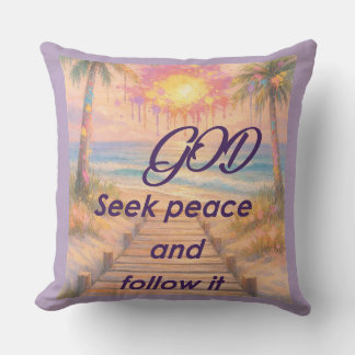 Path of Peace: Grace at Sunset Kissen