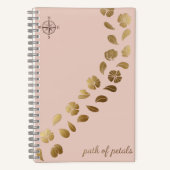 Path of Petals – Elegant Gold Flower Trail Journal Notizblock (Vorderseite)
