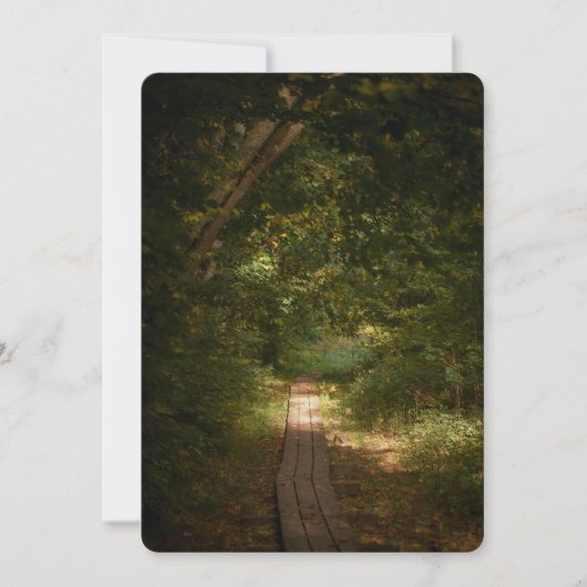 Path through forest feiertagskarte (Vorderseite)