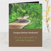Path to Ultimate Freedom Graduation Card Karte (Gelbe Blume)