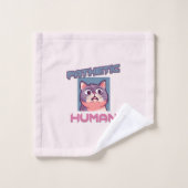 Pathetic Human - Funny Cat Design Badhandtuch Set (Waschlappen)