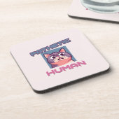 Pathetic Human - Funny Cat Design Getränkeuntersetzer (Linke Seite)