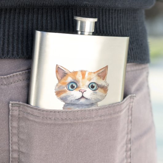 Pathetischer Mensch - Sarcastic Cat Design Flachmann (Beispiel)