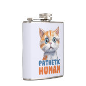 Pathetischer Mensch - Sarcastic Cat Design Flachmann (Rechts)