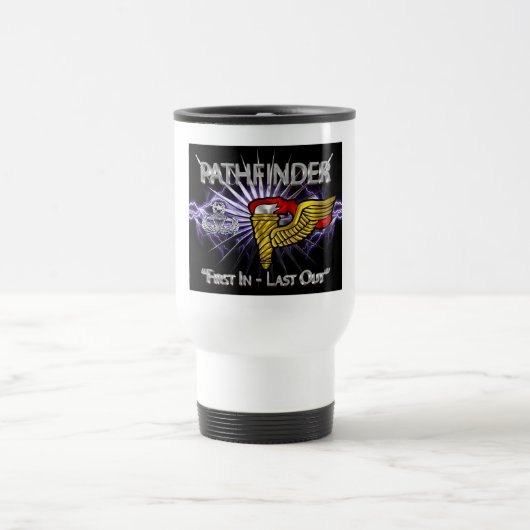 Pathfinder-Abzeichen -"First in Last Out" Reisebecher (Mittel)