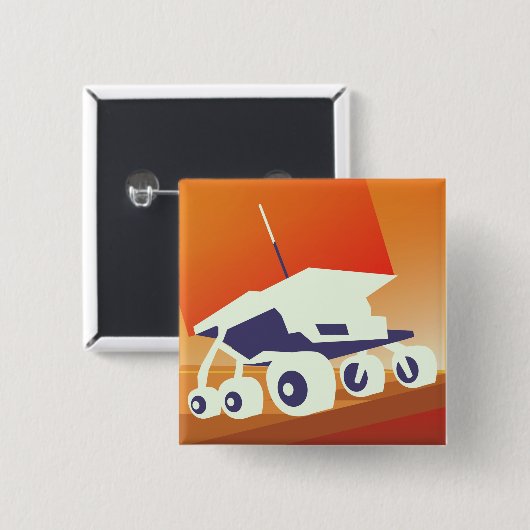 Pathfinder auf der Mars-Weltraumkunst Button (Vorne & Hinten)