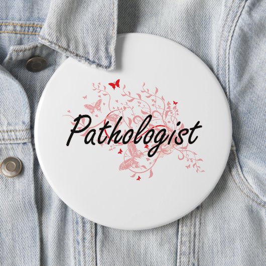 Pathologe-künstlerischer Job-Entwurf mit Button (Beispiel)