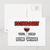 Pathologe ... wird für Wein arbeiten Postkarte (Vorne/Hinten)